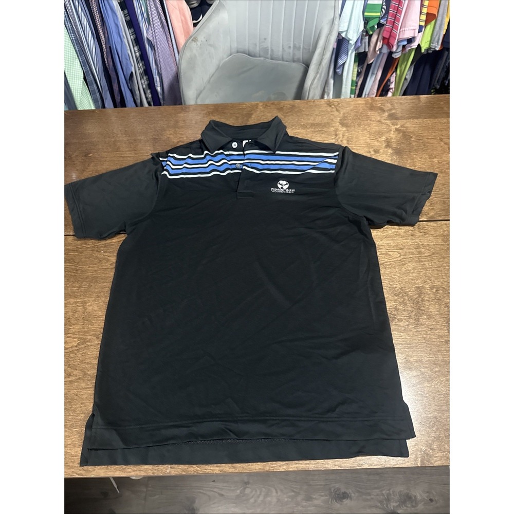 FootJoy "Pleasant Valley" Men's Short Sleeve Golf Polo Shirt Size Medium Black